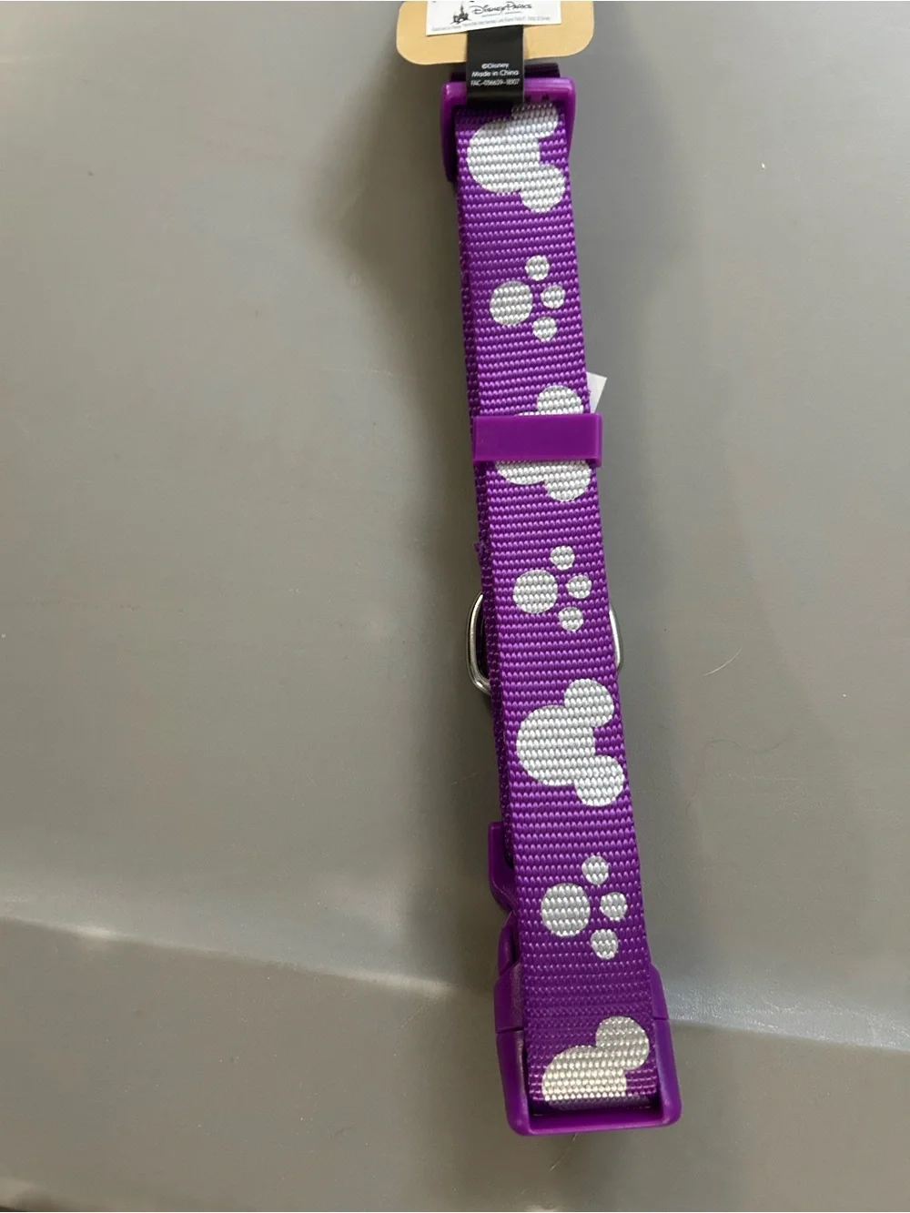 Disney Tails Purple Mickey Paw Adjustable Dog Collar